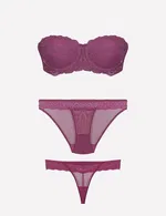 Nurteks 4532 Destekli Straplez Slip String Sütyen Takım farklı açı