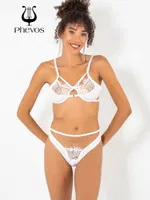 Tüllü Phevos Dantelli Fantezi Kadın Sütyen Takım Beyaz detay görünüm