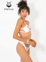 Tüllü Phevos Dantelli Fantezi Kadın Sütyen Takım Beyaz görsel 4