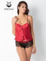 Phevos Dantelli Saten Şortlu Takım Bordo görsel 6