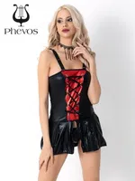 Phevos Deri Fantezi Babydoll Siyah farklı açı