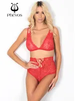 Phevos Çift Askılı Fantezi Sütyen Külot Takım Kırmızı farklı açı