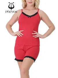 Phevos Dantelli Phevos Şortlu Pijama Takımı