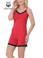 Dantelli Phevos Şortlu Pijama Takımı detay görünüm