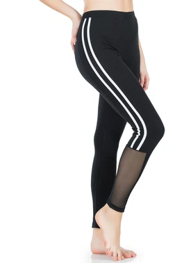 Derya Kurşun Şeritli Transparan Detaylı Kadın Tayt Derya Kurşun 0602