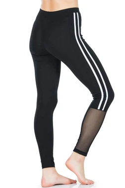 Derya Kurşun Şeritli Transparan Detaylı Kadın Tayt Derya Kurşun 0602 - Alternatif Görünüm