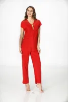 Sistina 1551 Penye Pijama Takım Kırmızı