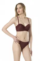 Soft Cup Straplez Sütyen Takım Fabony 4030 Bordo görsel 5
