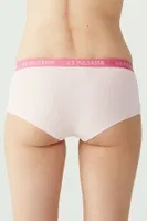 Şort 3 Lü Paket US. POLO ASSN. 66115 Açık Pembe-Gri Melanj-Mint görsel 6