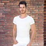 Termal V Yaka T-Shirt Atlet Goldenbay 2552 Ekru