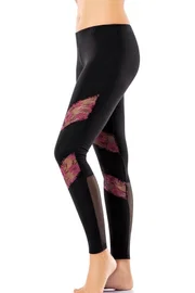 Tül Dantel Detaylı Kadın Tayt Derya Kurşun 0580