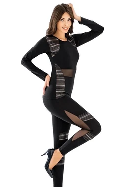 Derya Kurşun Tül Detaylı Modelli Tayt Takımı Derya Kurşun 1132