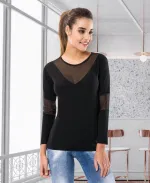 Uzun Kol Kadın Body Derya Kurşun 124 Siyah