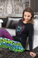 Uzun Kol Kadın Pijama Takım Derya Kurşun 1110 Çok Renkli detay görünüm