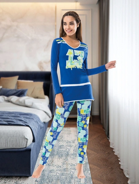 Uzun Kol Kadın Pijama Takım Derya Kurşun 1118
