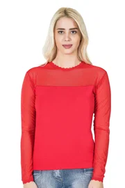 Derya Kurşun Uzun Kol Transparan Yaka Kadın Tişört Derya Kurşun 293