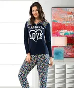 V Yaka Kadın Pijama Takım Derya Kurşun 872 Katalog Rengi