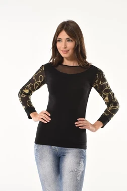 Varak Desenli Uzun Kol Body Derya Kurşun 144