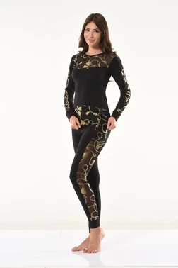 Derya Kurşun Varaklı Transparan Detaylı Tayt Takım Derya Kurşun 1130