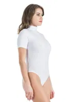 Yarım Kol Boğazlı Çıtçıtlı Kadın Body Derya Kurşun 325 Beyaz görsel 4