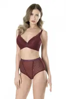 Dantelli Yumuşak Soft Cup Sütyen Takım Fabony 4000 Bordo