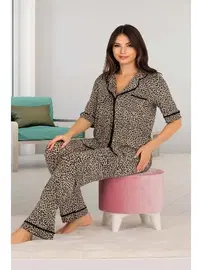 Lady 3 Lü Pijama Takımı Leopar Desenli Lady 20002