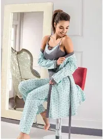 Derya Kurşun 3lü Gecelik Sabahlık Takım Derya Kurşun 1041