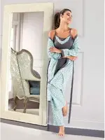 3lü Gecelik Sabahlık Takım Derya Kurşun 1041 Mint Yeşili farklı açı