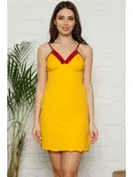 İp Askılı Penye Gecelik Akbeniz 396 Sarı