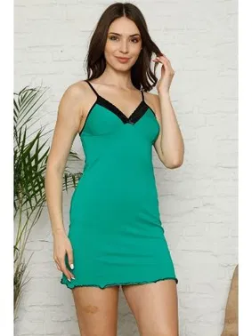 Akbeniz İp Askılı Penye Gecelik Akbeniz 398