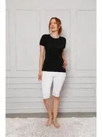 Akbeniz Penye Likralı Diz Üstü Tayt 5872P Beyaz farklı açı