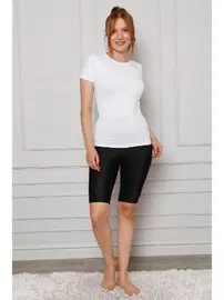 Akbeniz Akbeniz Penye Likralı Diz Üstü Tayt 5876P