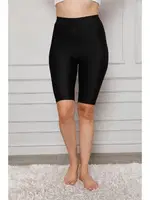 Akbeniz Penye Likralı Diz Üstü Tayt 5876P Siyah farklı açı