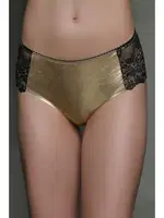 Altın Simli Dantel Detaylı Skip Külot Moonlight 3005 Siyah detay görünüm