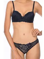 Pierre Cardin Angel Push Up Dantelli Regular Sütyen Takım 4561 Lacivert detay görünüm