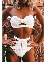 Angelsin Özel Tasarım Bikini Üst Beyaz Beyaz