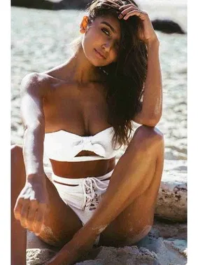 Angelsin Angelsin Özel Tasarım Bikini Üst Beyaz - Alternatif Görünüm