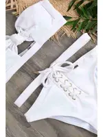 Angelsin Özel Tasarım Bikini Üst Beyaz Beyaz görsel 4