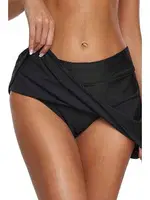 Angelsin Şık Etekli Bütün Bikini Alt Siyah Siyah