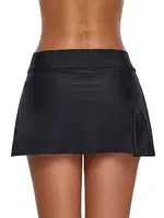 Angelsin Şık Etekli Bütün Bikini Alt Siyah Siyah görsel 4