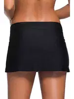 Angelsin Şık Etekli Bütün Bikini Alt Siyah Siyah görsel 6