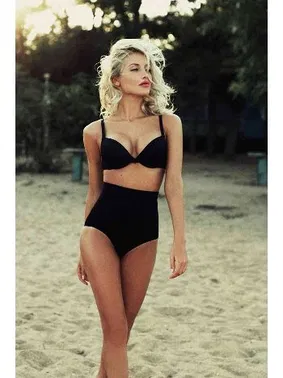 Angelsin Angelsin Siyah Yüksek Bel Bikini Alt