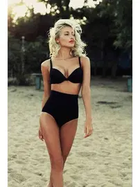 Angelsin Angelsin Siyah Yüksek Bel Bikini Alt