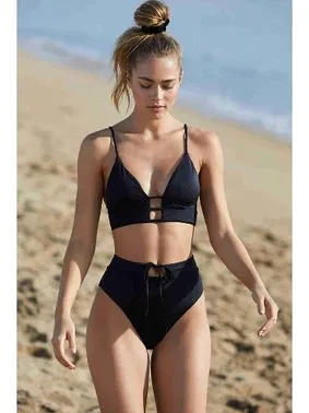 Angelsin Angelsin Siyah Yüksel Bel Bikini Alt Siyah MS42369