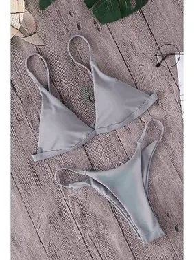 Angelsin Angelsin Üçgen Bikini Takım Gri MS4140 - Alternatif Görünüm