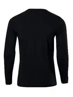  Anıt Sıfır Yaka Uzun Kollu Fit Kalıp T-Shirt 1165 Siyah