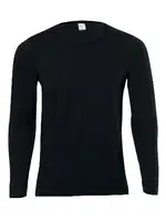  Anıt Sıfır Yaka Uzun Kollu Fit Kalıp T-Shirt 1165 Siyah detay görünüm