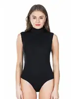 Balıkçı Yaka Çıtçıtlı Kadın Body Derya Kurşun 319 Siyah