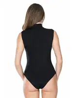 Balıkçı Yaka Çıtçıtlı Kadın Body Derya Kurşun 319 Siyah detay görünüm