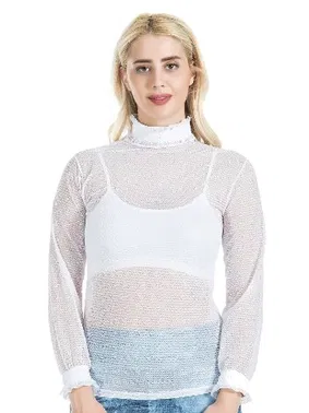 Derya Kurşun Balıkçı Yaka File Transparan Detaylı Kadın Atlet Derya Kurşun 146 - Alternatif Görünüm